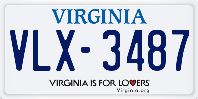 VA license plate VLX3487