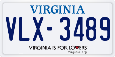VA license plate VLX3489