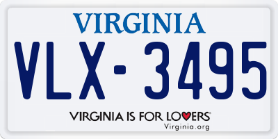 VA license plate VLX3495