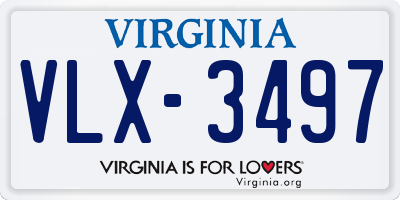 VA license plate VLX3497