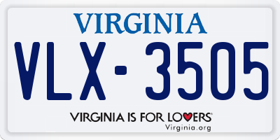 VA license plate VLX3505