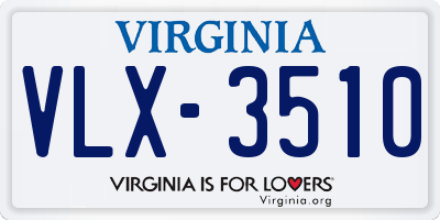 VA license plate VLX3510