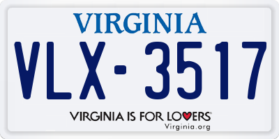 VA license plate VLX3517