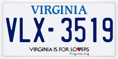 VA license plate VLX3519