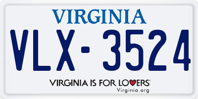 VA license plate VLX3524