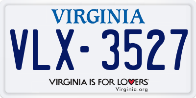 VA license plate VLX3527