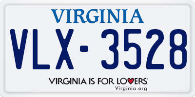 VA license plate VLX3528