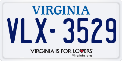 VA license plate VLX3529