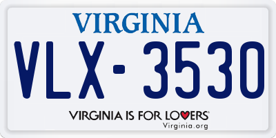 VA license plate VLX3530