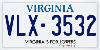 VA license plate VLX3532