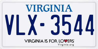 VA license plate VLX3544