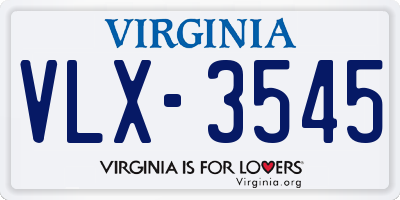 VA license plate VLX3545