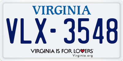 VA license plate VLX3548