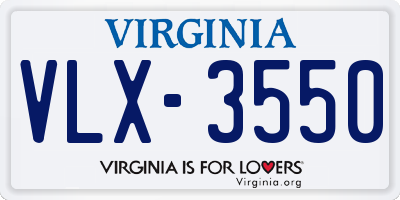 VA license plate VLX3550