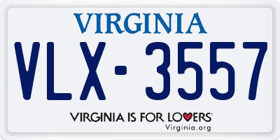 VA license plate VLX3557