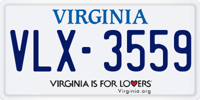 VA license plate VLX3559