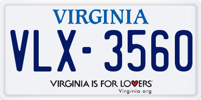 VA license plate VLX3560