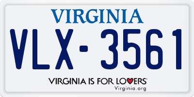 VA license plate VLX3561