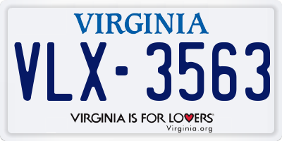 VA license plate VLX3563