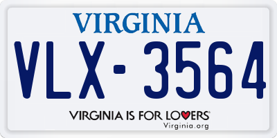 VA license plate VLX3564