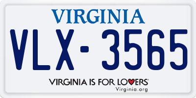 VA license plate VLX3565