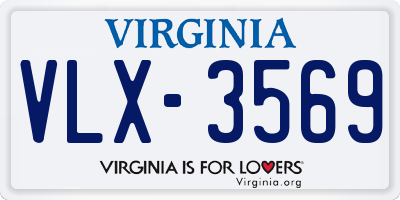 VA license plate VLX3569