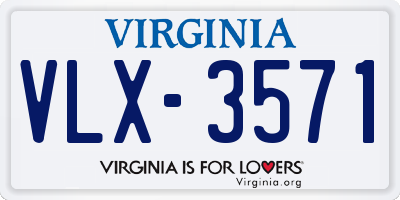 VA license plate VLX3571