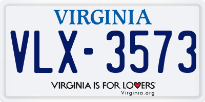 VA license plate VLX3573