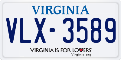 VA license plate VLX3589