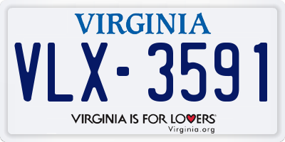 VA license plate VLX3591