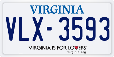 VA license plate VLX3593