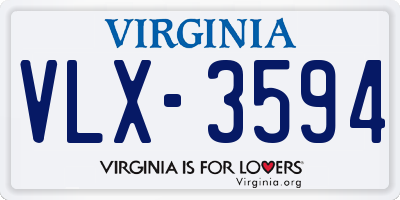 VA license plate VLX3594