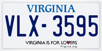 VA license plate VLX3595