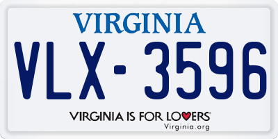 VA license plate VLX3596