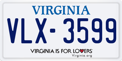 VA license plate VLX3599