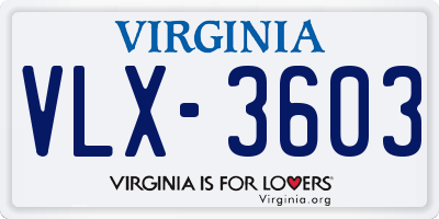 VA license plate VLX3603