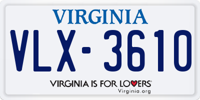 VA license plate VLX3610