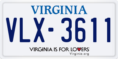 VA license plate VLX3611