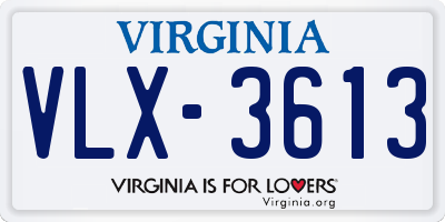 VA license plate VLX3613