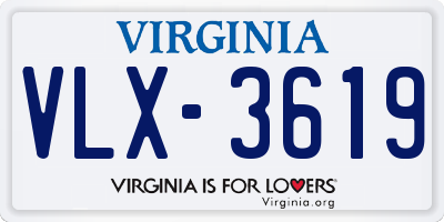 VA license plate VLX3619