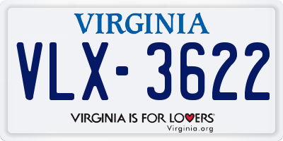 VA license plate VLX3622