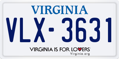 VA license plate VLX3631