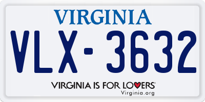 VA license plate VLX3632