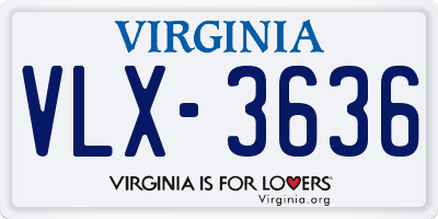 VA license plate VLX3636