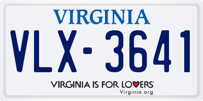 VA license plate VLX3641