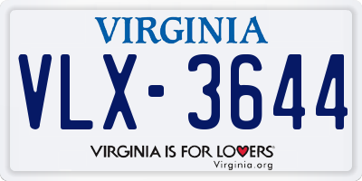 VA license plate VLX3644