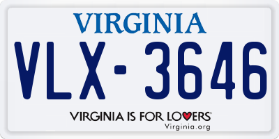 VA license plate VLX3646