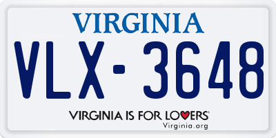 VA license plate VLX3648