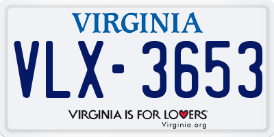 VA license plate VLX3653