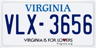 VA license plate VLX3656